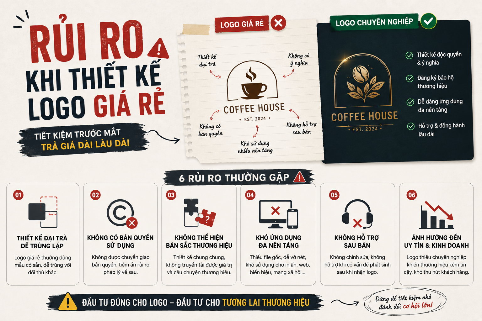 Rủi ro thiết kế logo giá rẻ