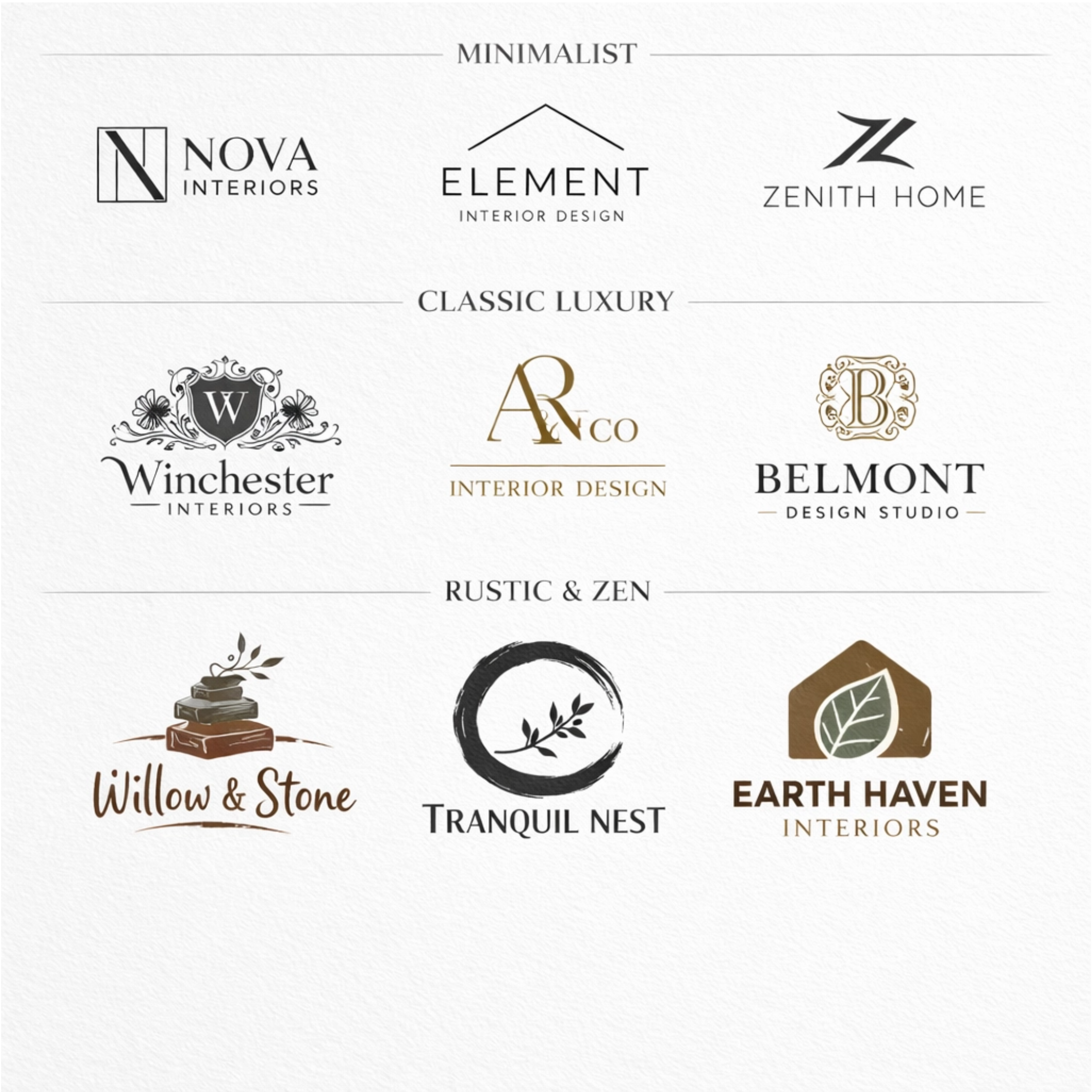 thiết kế logo nội thất tối giản , hiện đại | Saigon Design Art