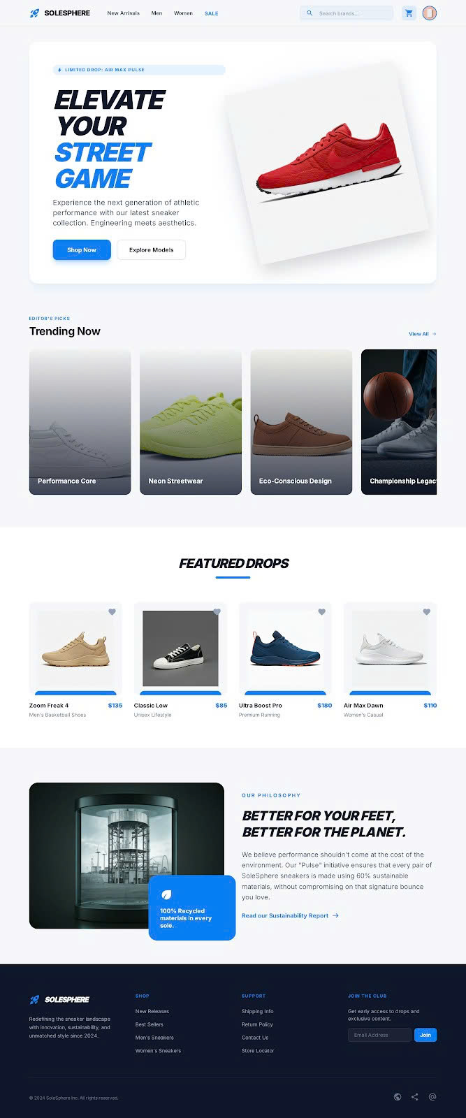 Mẫu thiết kế website e-commerce bán giày thời trang Mẫu thiết kế website e-commerce bán giày thời trang