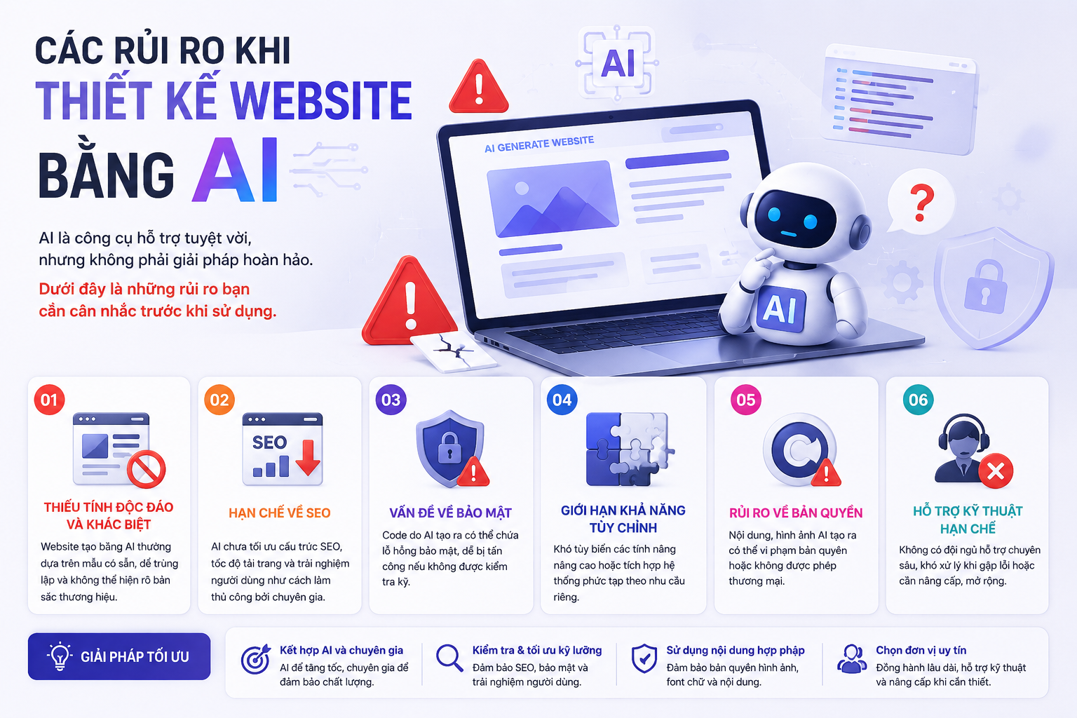 Rủi ro khi thiết kế website bằng AI