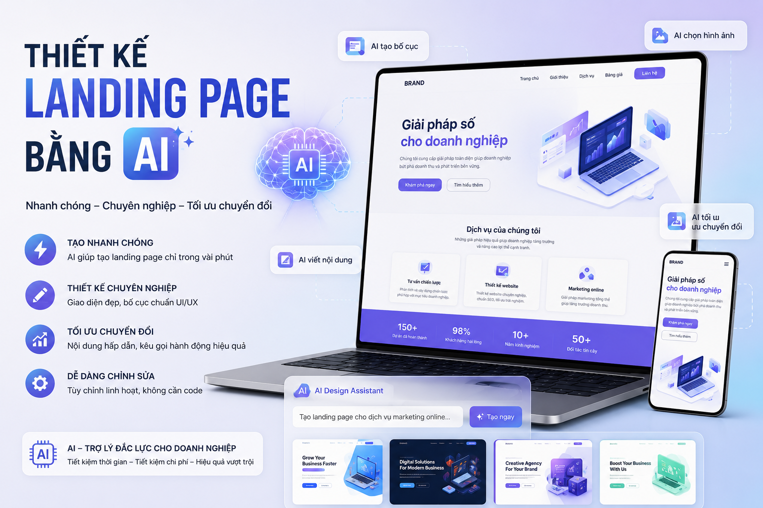 dịch vụ thiết kế landing page bằng AI