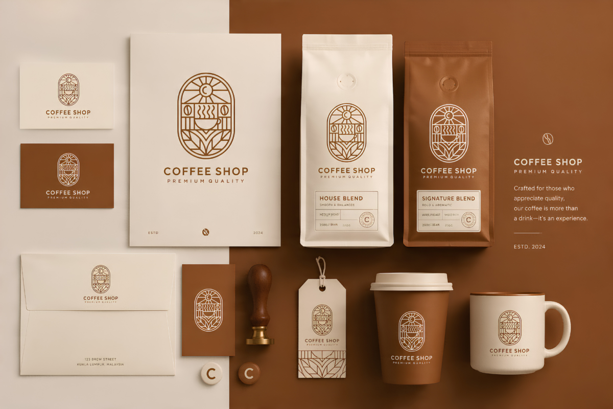 Bộ nhận diện thương hiệu quán cafe
