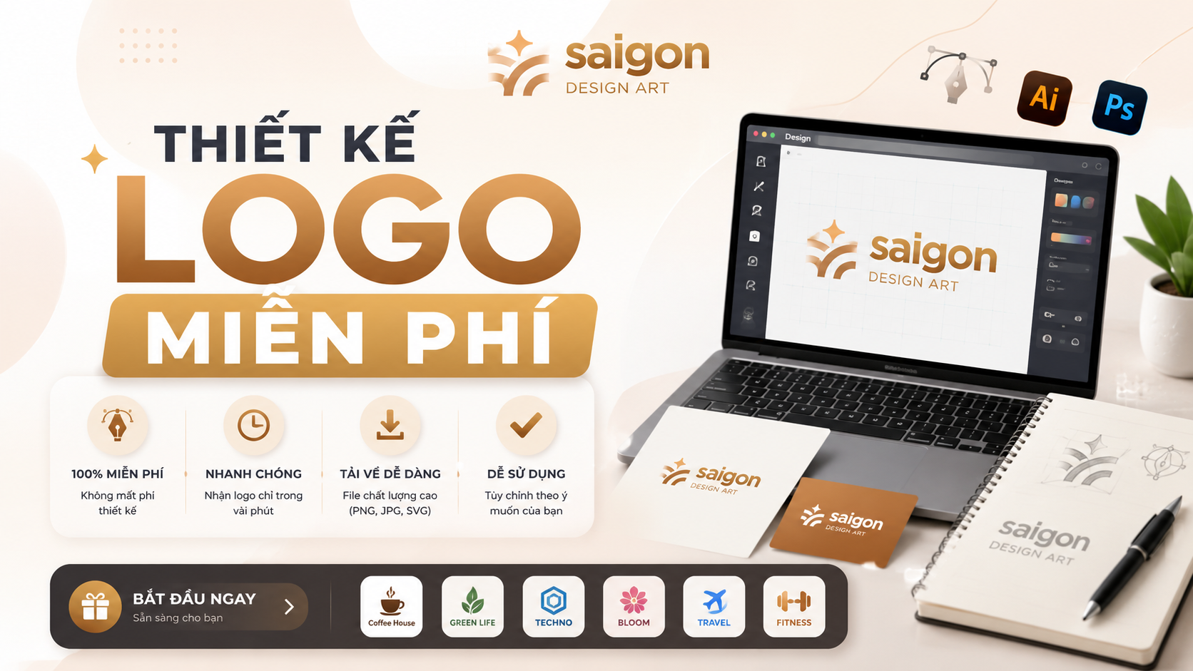 Thiết Kế Logo Miễn Phí – Lợi Ích, Rủi Ro & Giải Pháp Chuyên Nghiệp 2026