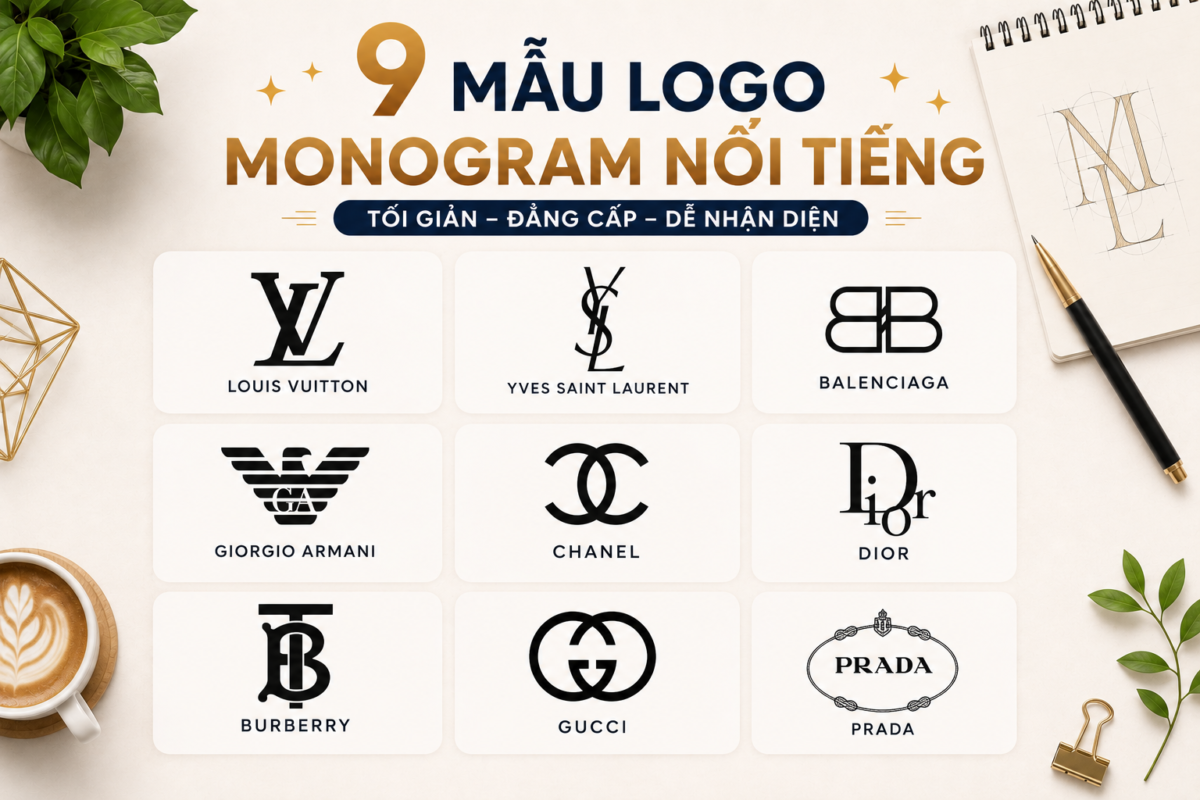 9 mẫu thiết kế logo monogram