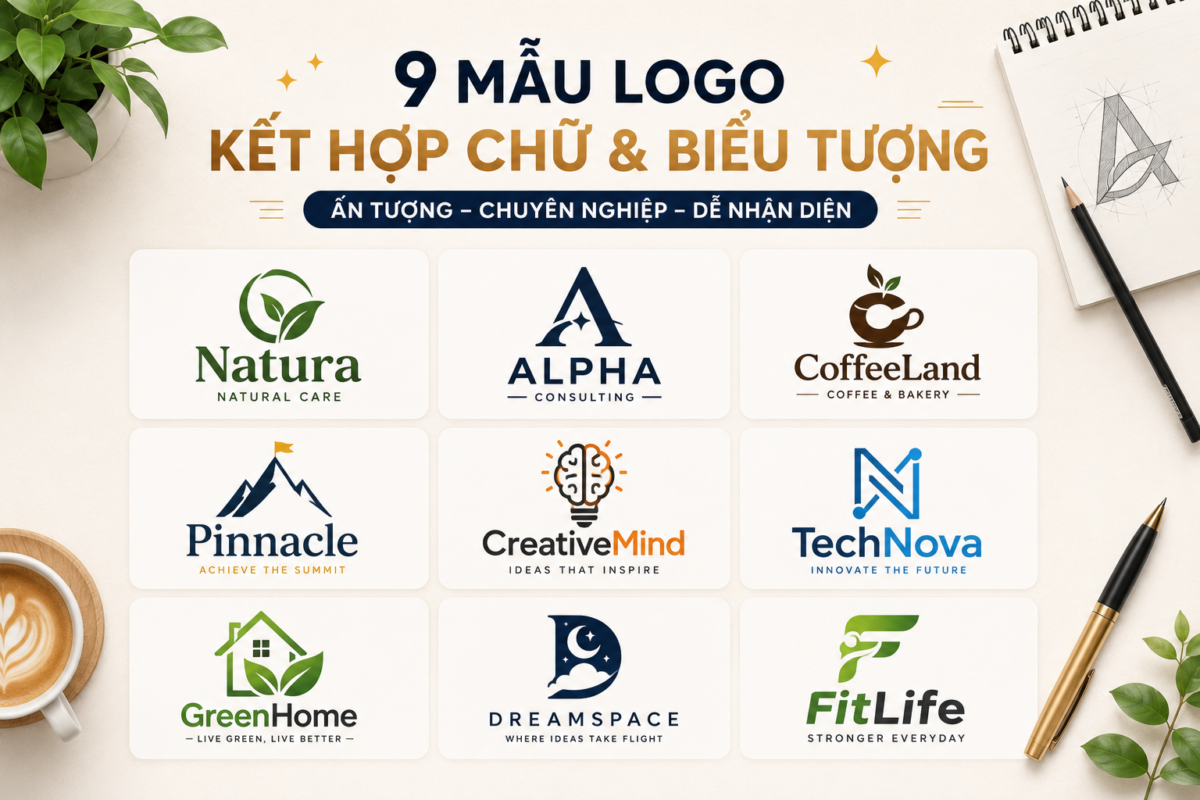 9 mẫu thiết kế logo chữ và biểu tượng