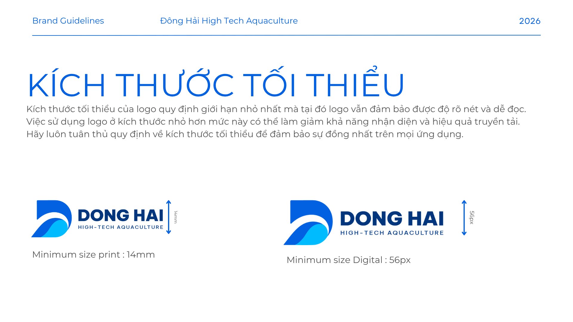 Kích thước tối thiểu logo