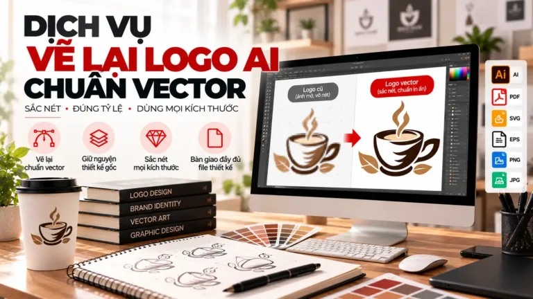 Dịch vụ vẽ lại logo AI chuẩn vector