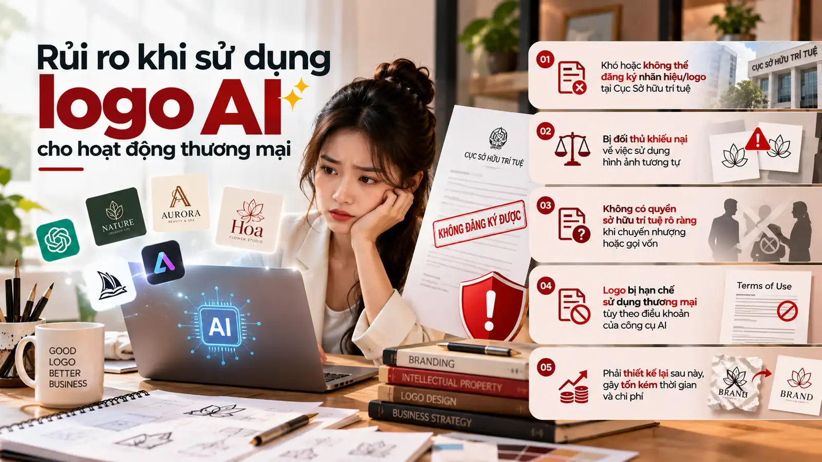 Rủi ro khi sử dụng logo AI